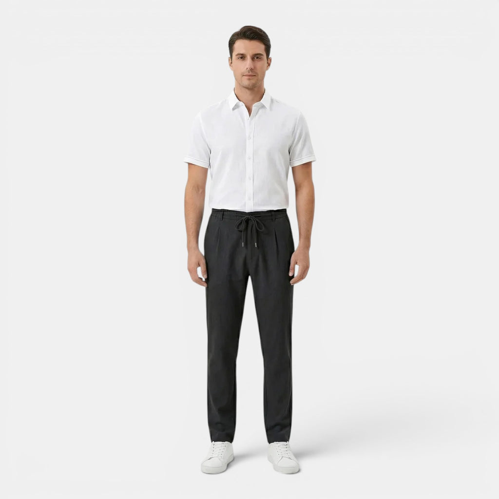 Monvaline | Men's Summer Drawstring Trousers Lightweight Straight Leg