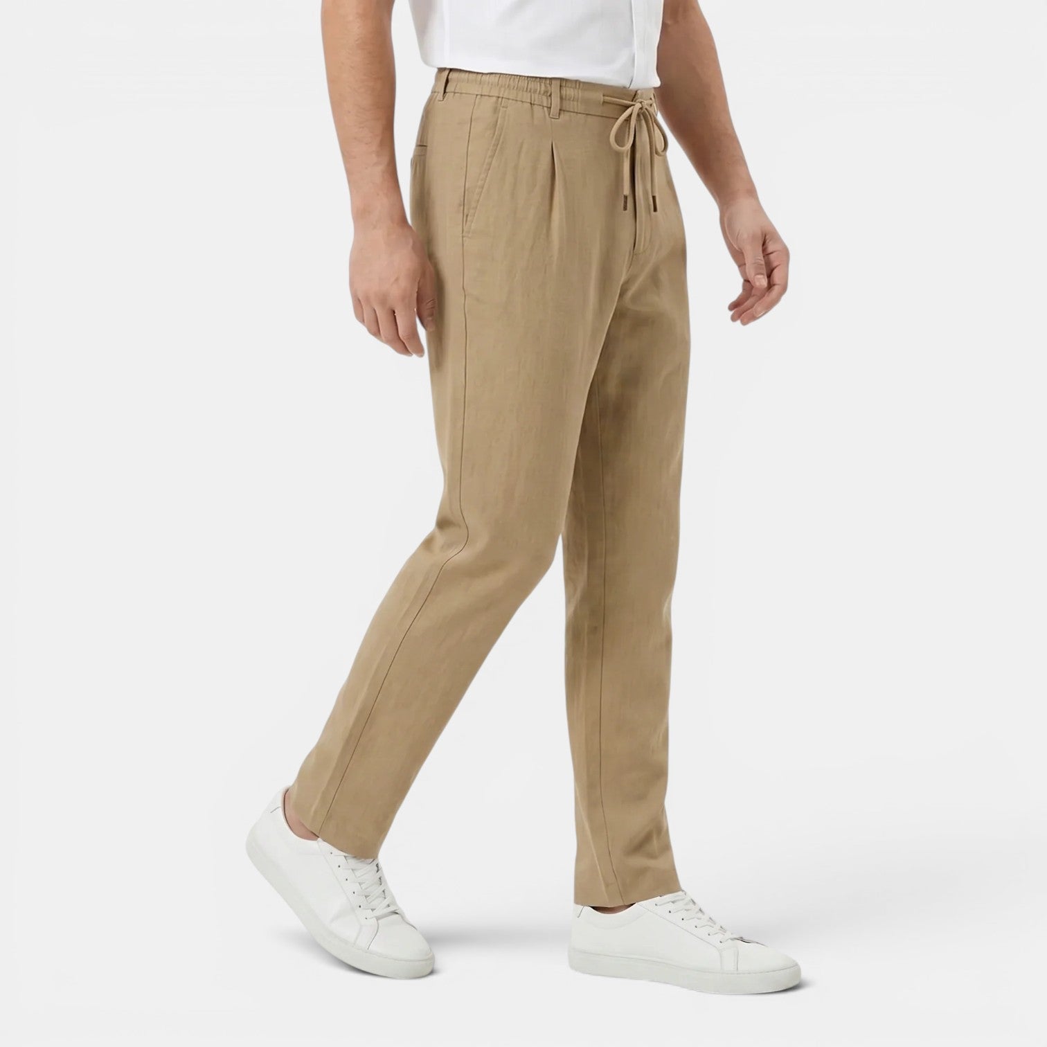 Monvaline | Men's Summer Drawstring Trousers Lightweight Straight Leg