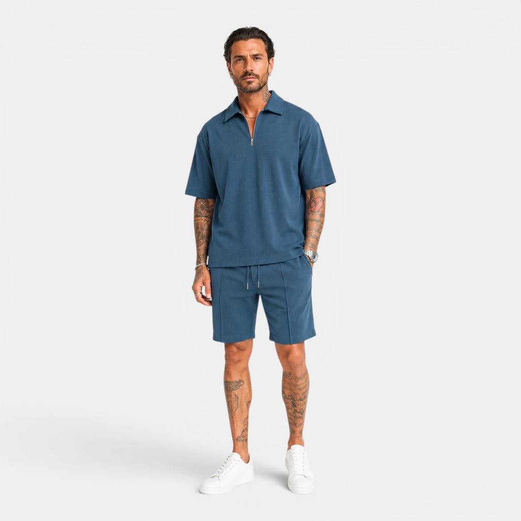 Monvaline | Men's Summer Polo & Shorts Set Lightweight Casual Co-Ord