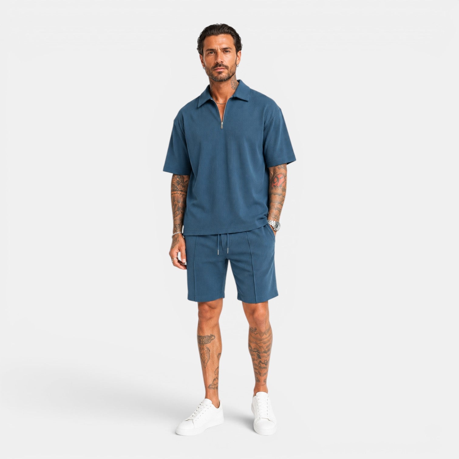 Monvaline | Men's Summer Polo & Shorts Set Lightweight Casual Co-Ord