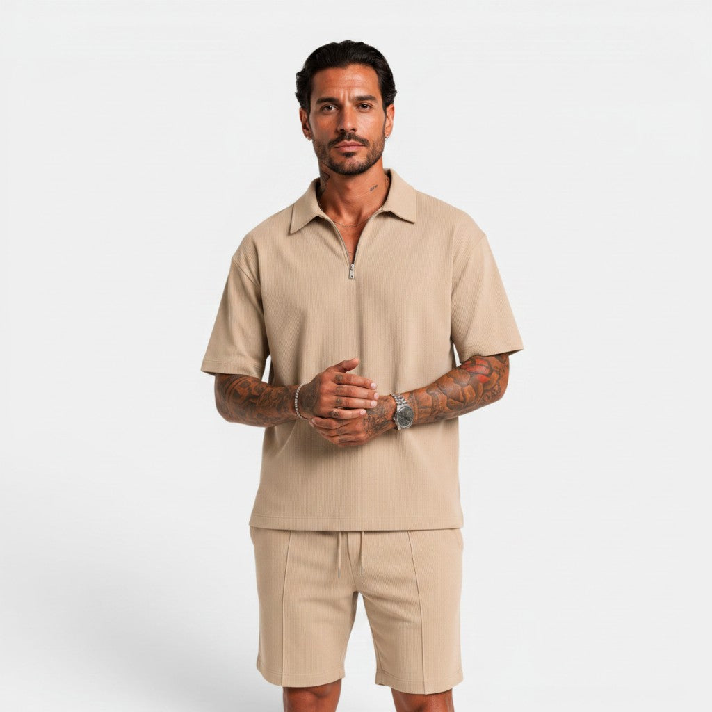 Monvaline | Men's Summer Polo & Shorts Set Lightweight Casual Co-Ord