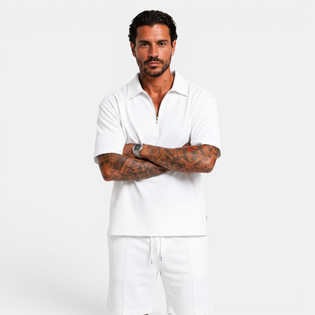 Monvaline | Men's Summer Polo & Shorts Set Lightweight Casual Co-Ord