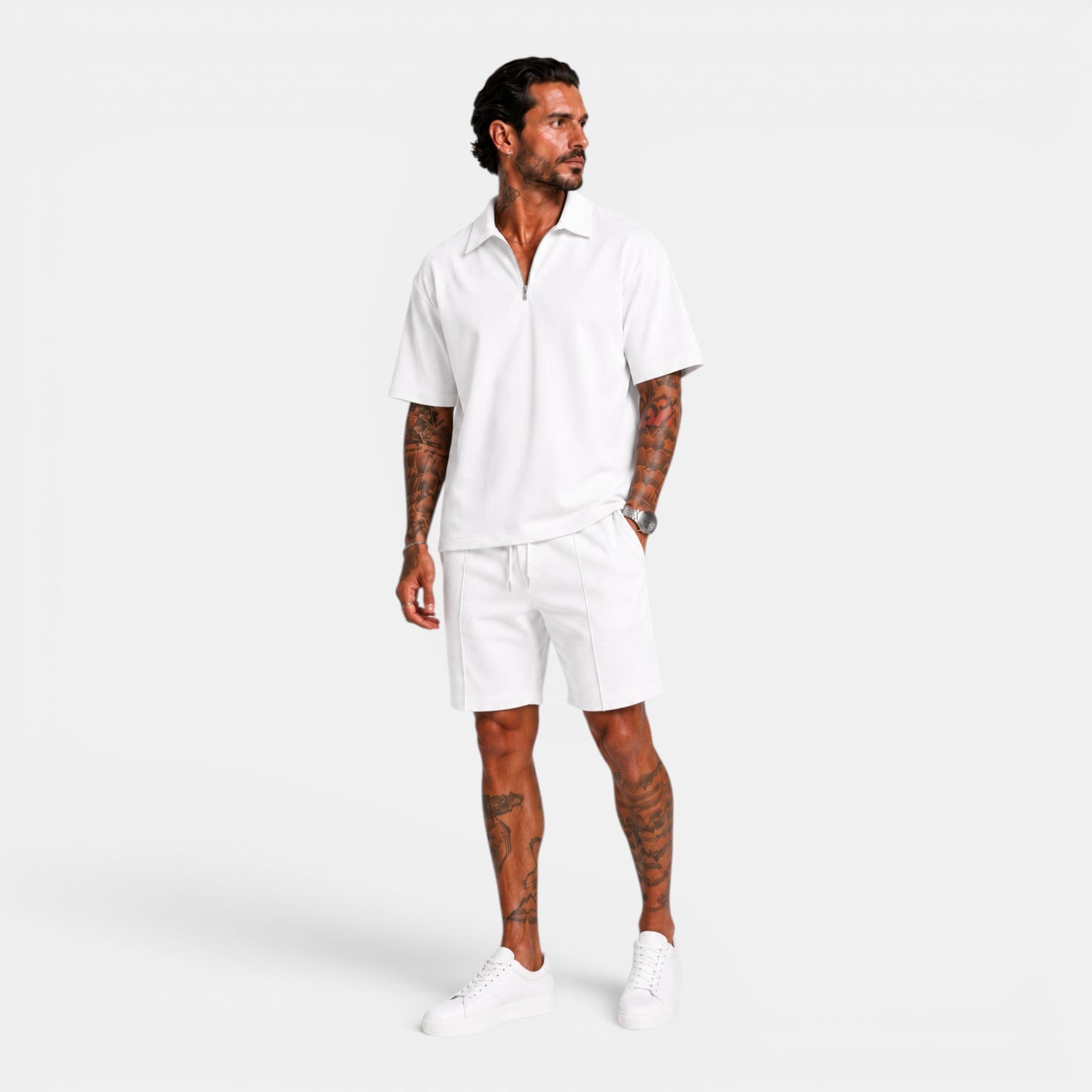 Monvaline | Men's Summer Polo & Shorts Set Lightweight Casual Co-Ord