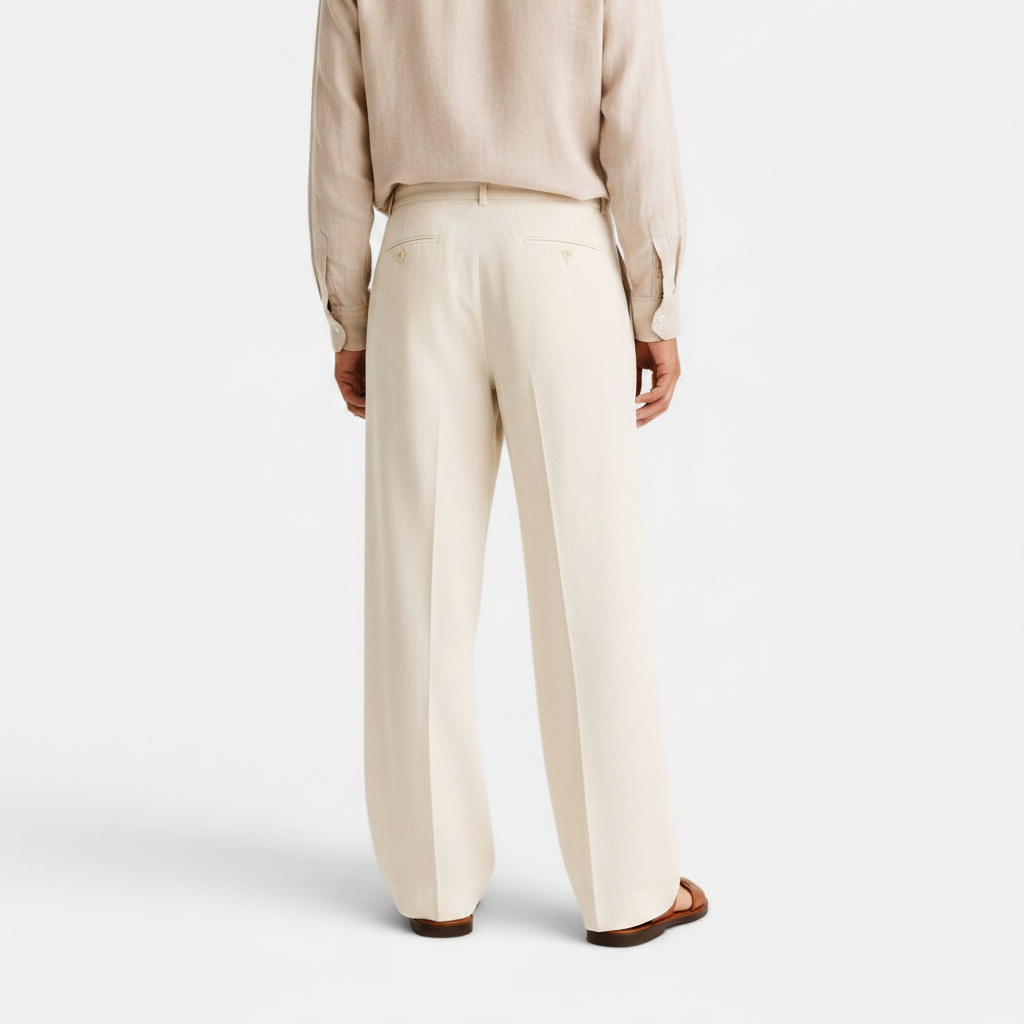 Monvaline | Men's Wide Leg Pants with Pockets – Casual Drawstring Trousers