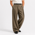 Monvaline | Men's Wide Leg Pleated Trousers – Relaxed Tailored Fit