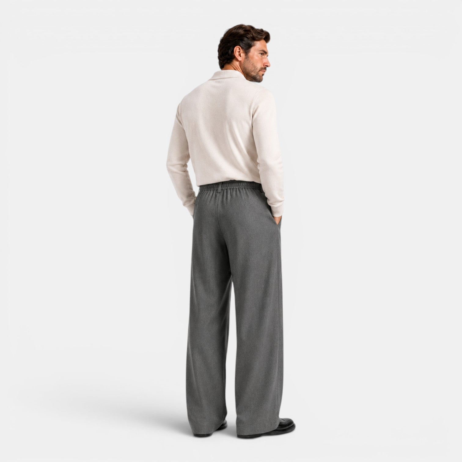 Monvaline | Men's Wide Leg Pleated Trousers – Relaxed Tailored Fit
