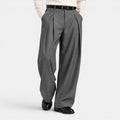 Monvaline | Men's Wide Leg Pleated Trousers – Relaxed Tailored Fit