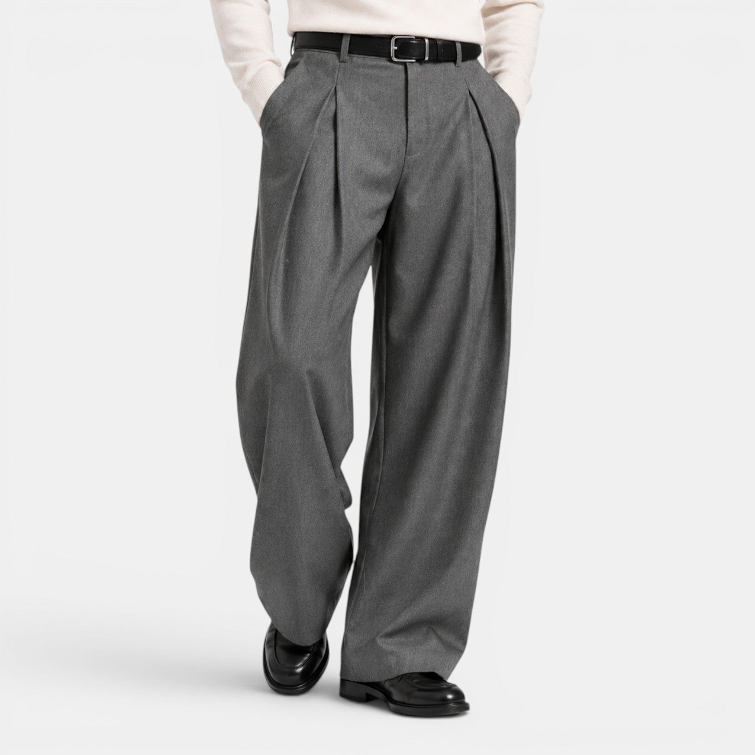 Monvaline | Men's Wide Leg Pleated Trousers – Relaxed Tailored Fit