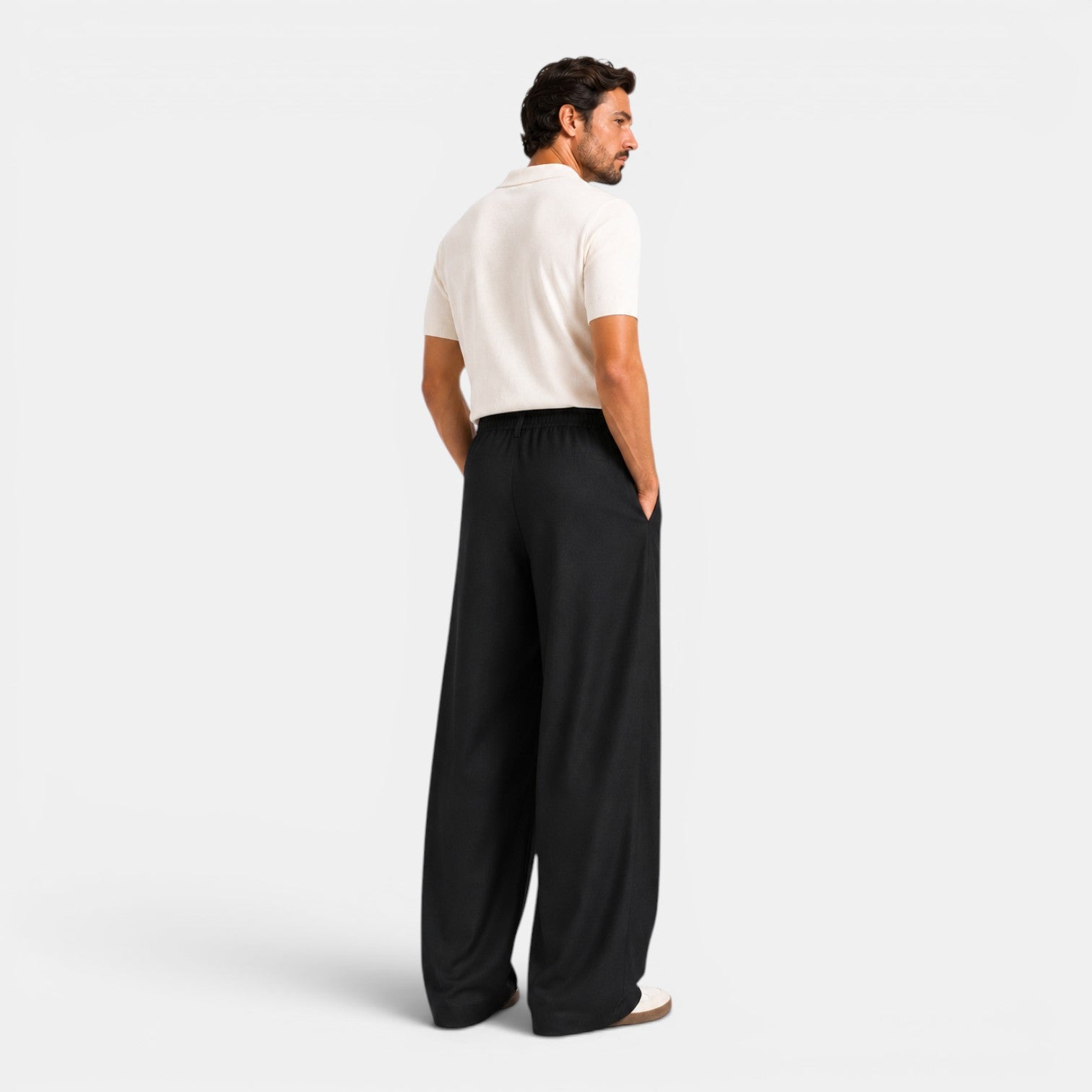 Monvaline | Men's Wide Leg Pleated Trousers – Relaxed Tailored Fit