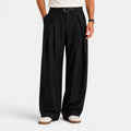 Monvaline | Men's Wide Leg Pleated Trousers – Relaxed Tailored Fit
