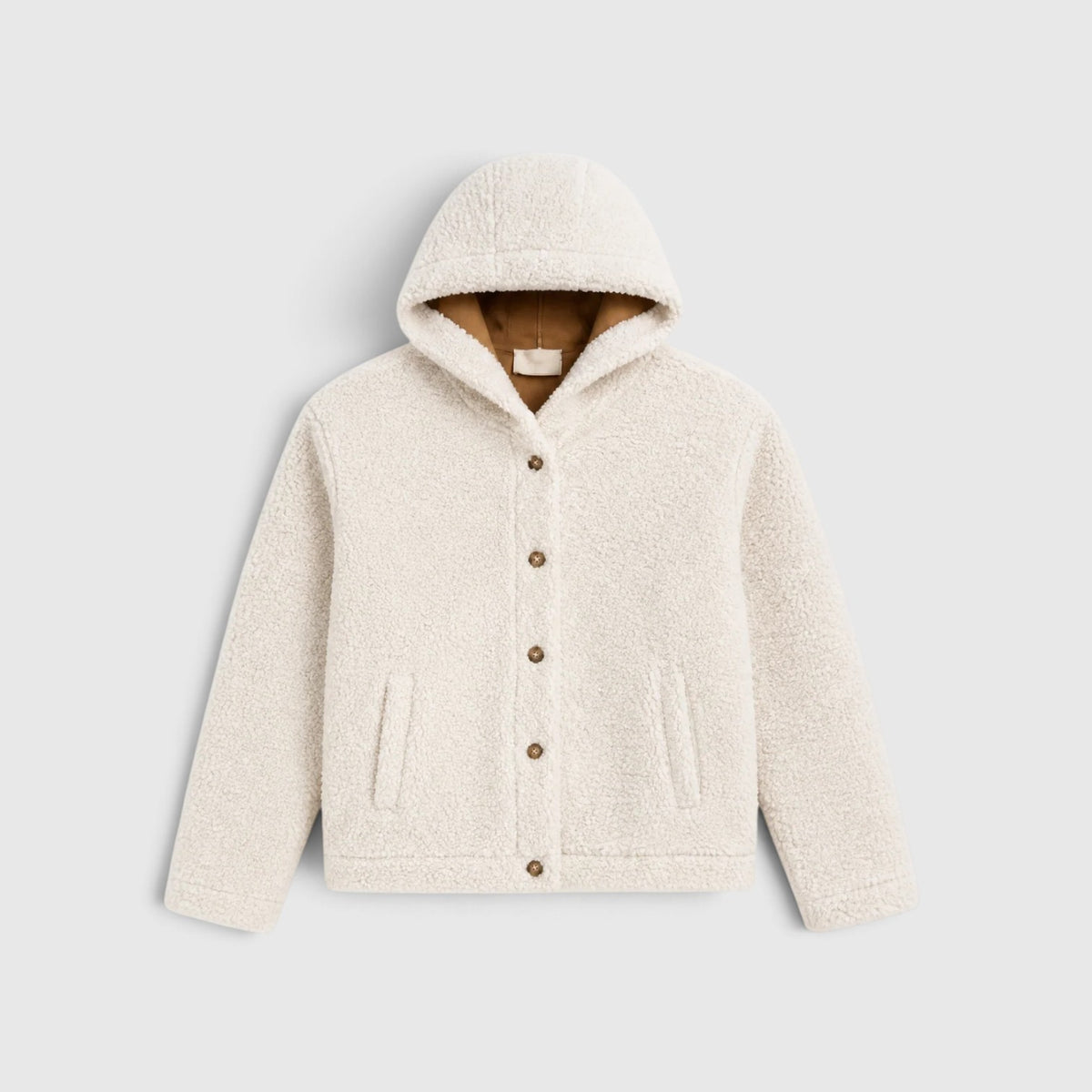 Monvaline | Men's Bouclé-Effect Shearling Jacket - Cozy Relaxed Fit Winter Outerwear