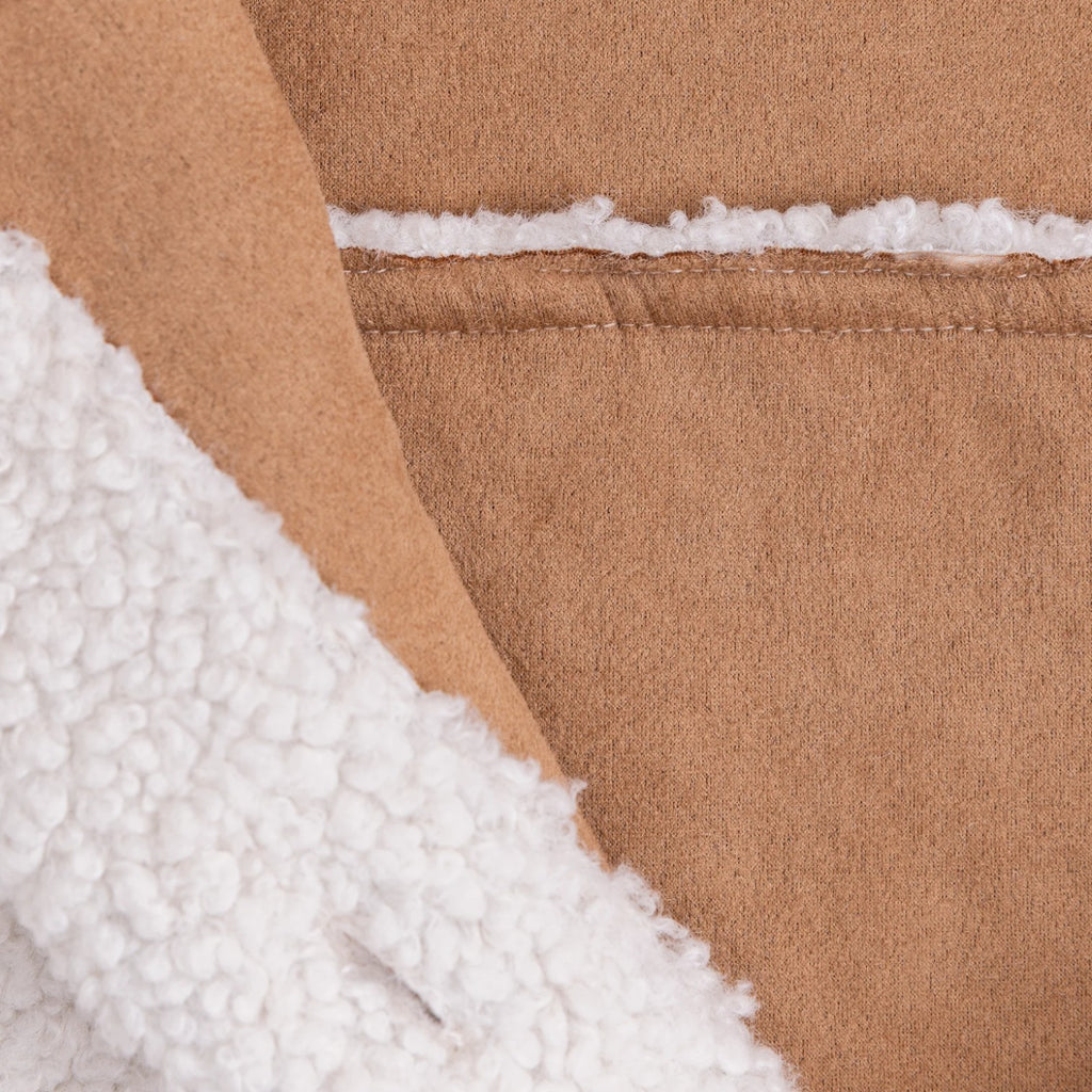 Monvaline | Men's Bouclé-Effect Shearling Jacket - Cozy Relaxed Fit Winter Outerwear