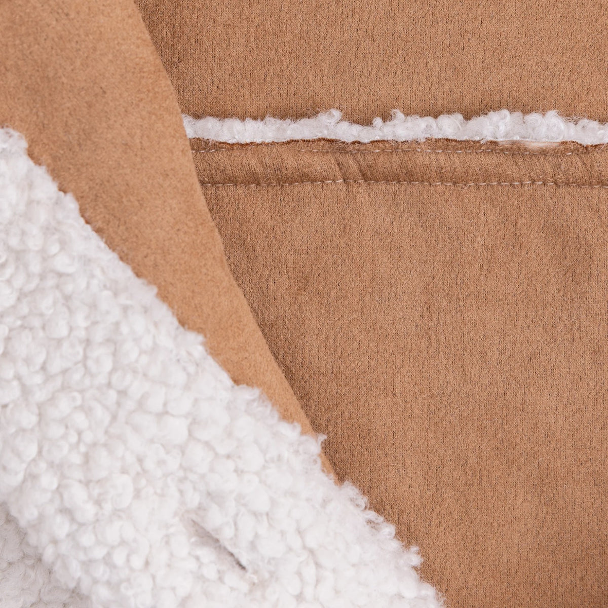 Monvaline | Men's Bouclé-Effect Shearling Jacket - Cozy Relaxed Fit Winter Outerwear
