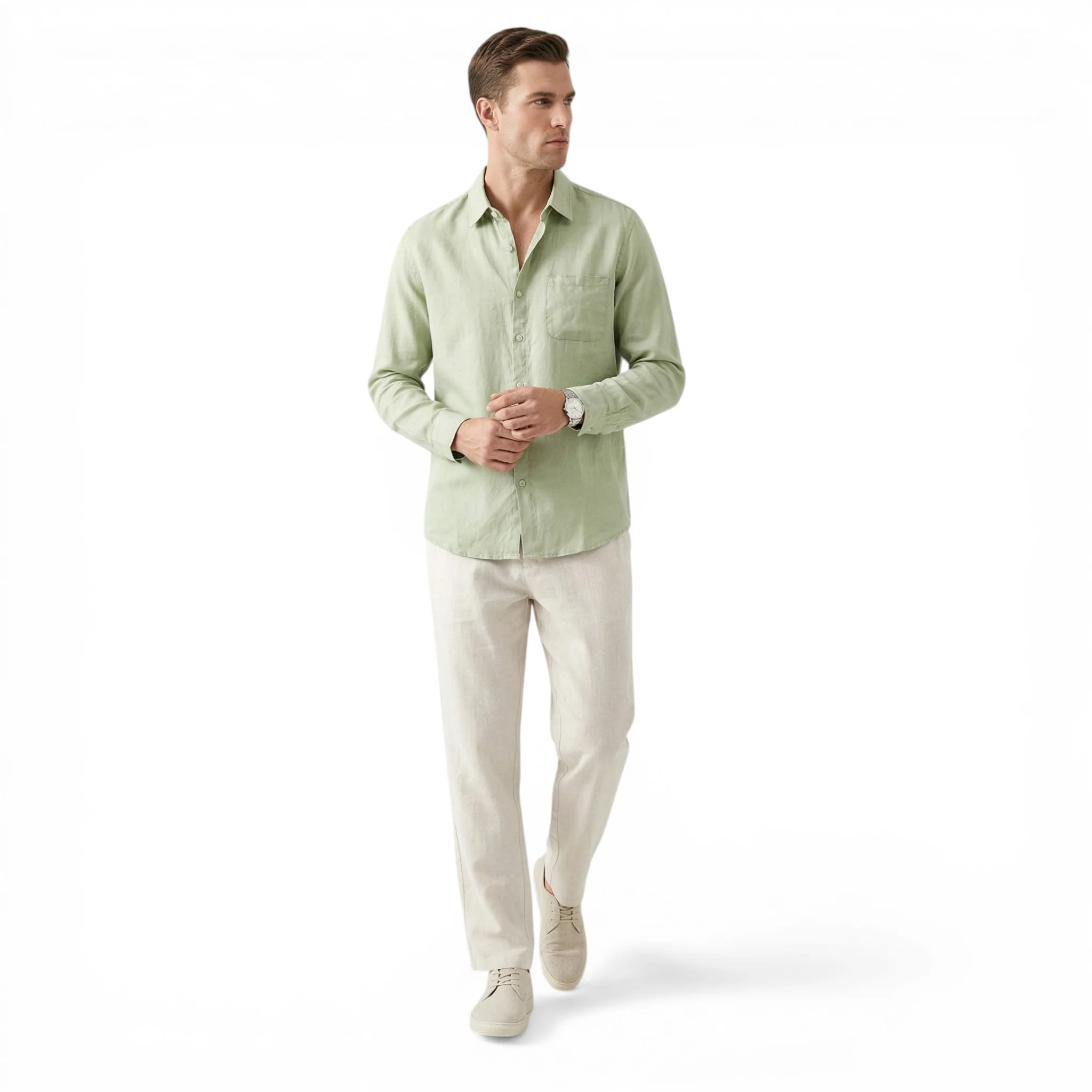 Monvaline | Men’s Linen Set Breathable Comfort Summer Relaxed Fit 2-Piece