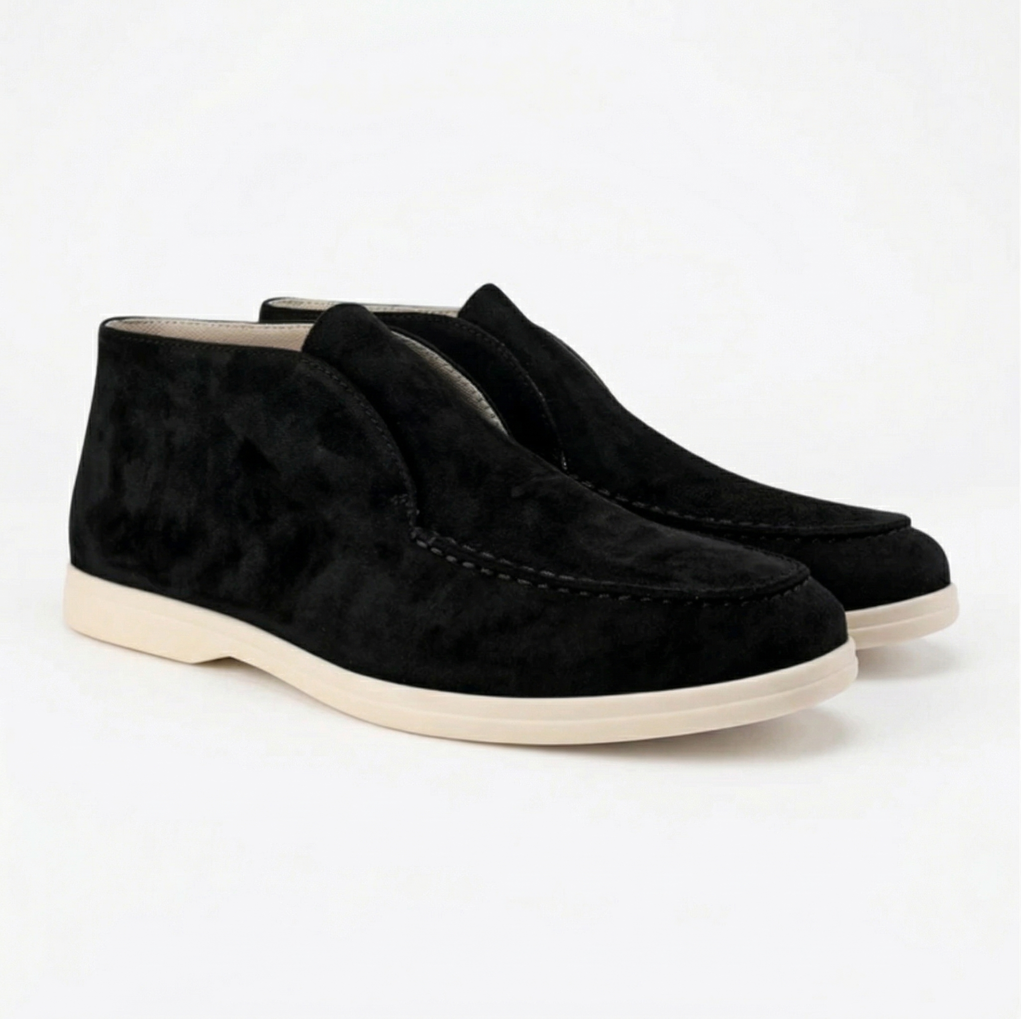 Monvaline | Men’s High Suede Loafers Comfortable Slip-On Casual Shoes