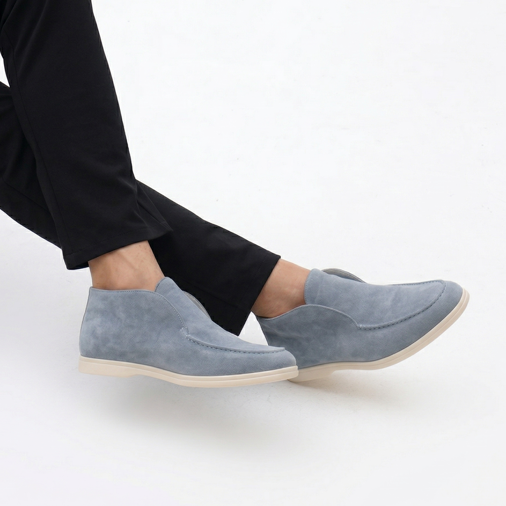 Monvaline | Men’s High Suede Loafers Comfortable Slip-On Casual Shoes