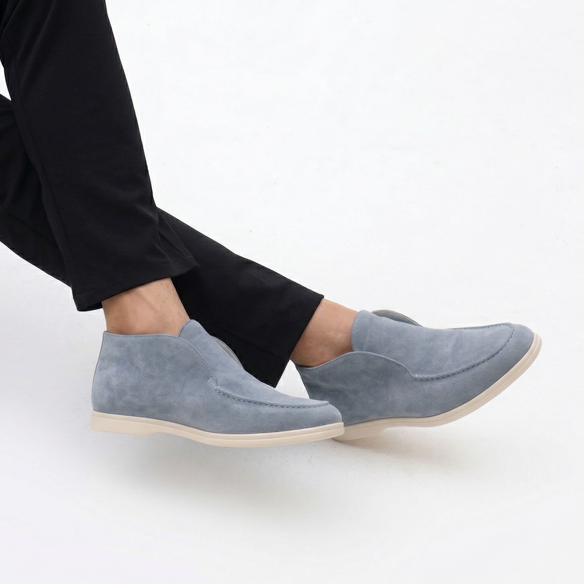 Monvaline | Men’s High Suede Loafers Comfortable Slip-On Casual Shoes