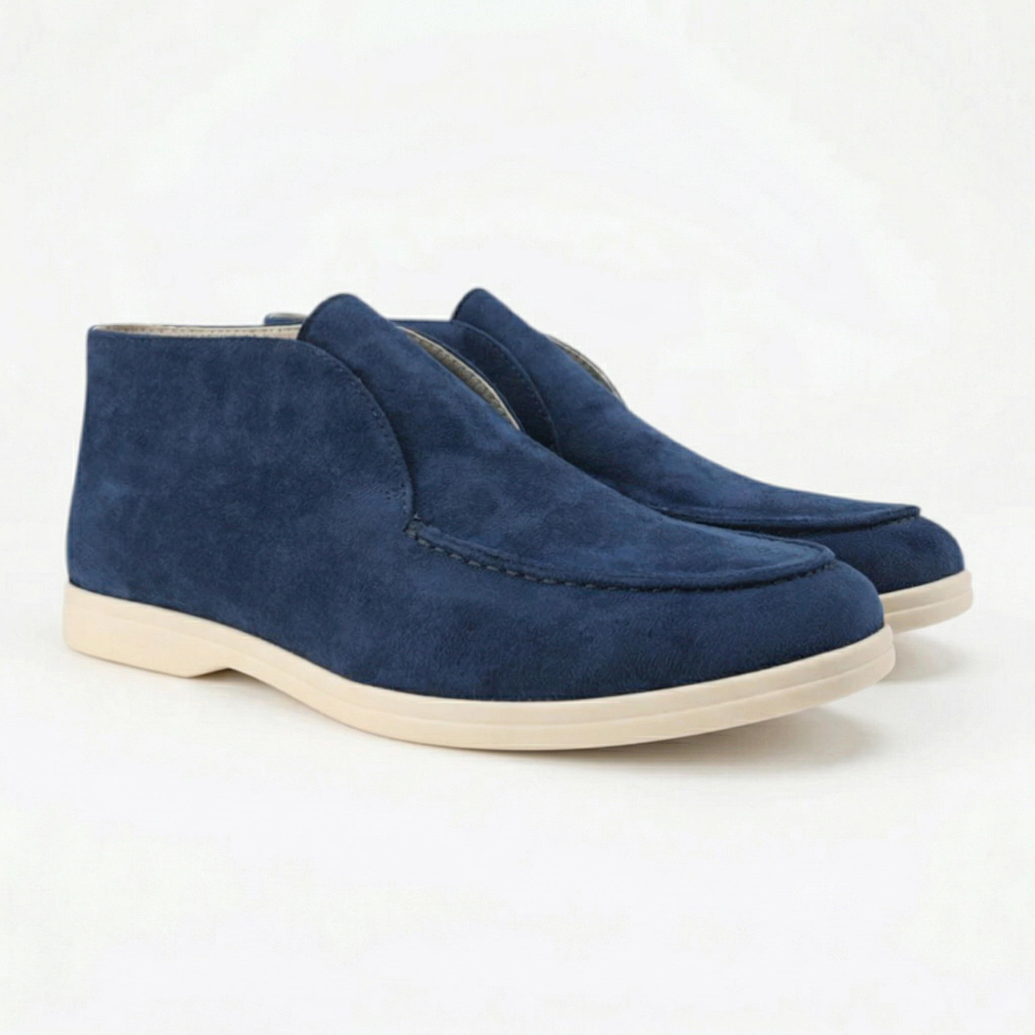 Monvaline | Men’s High Suede Loafers Comfortable Slip-On Casual Shoes