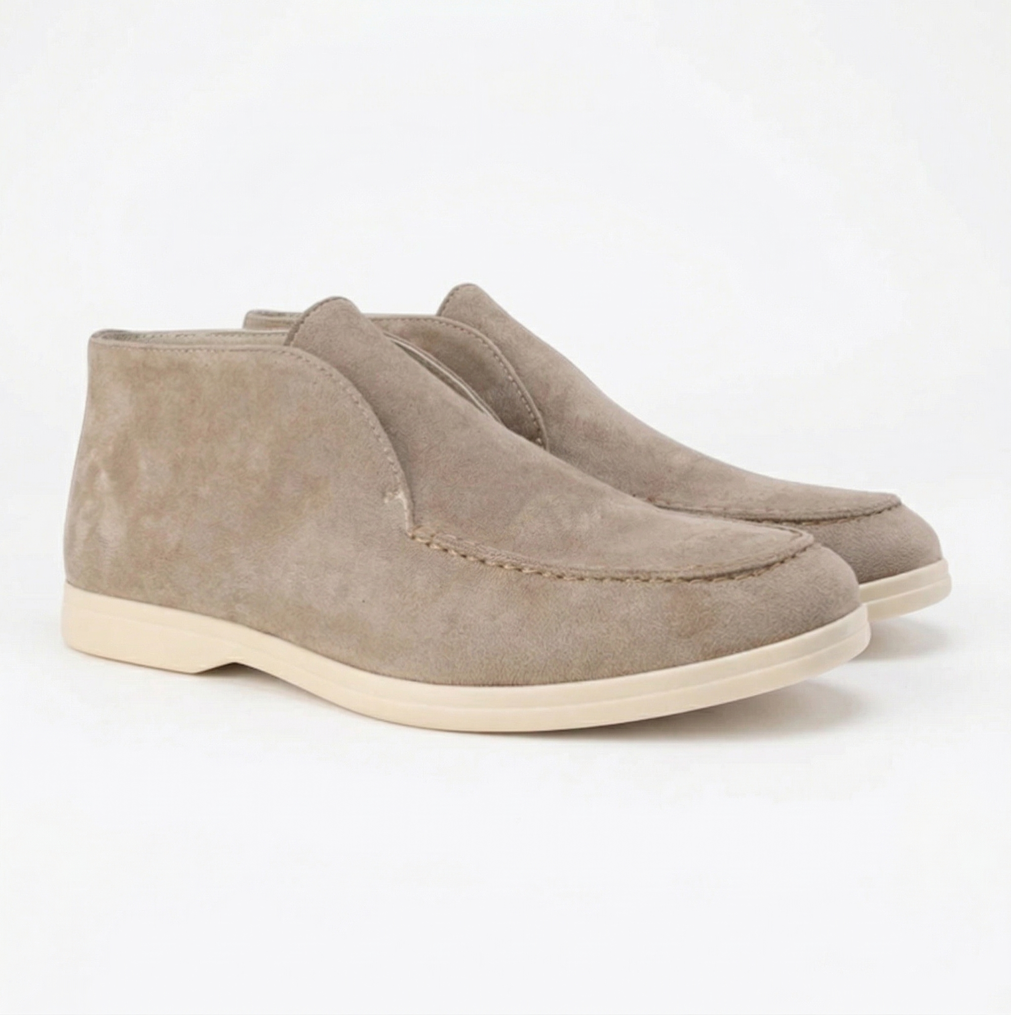 Monvaline | Men’s High Suede Loafers Comfortable Slip-On Casual Shoes