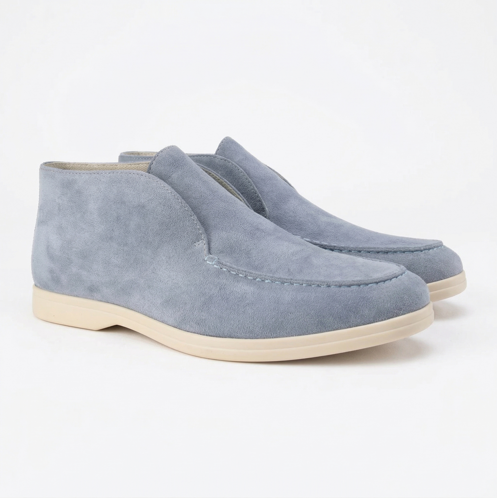 Monvaline | Men’s High Suede Loafers Comfortable Slip-On Casual Shoes