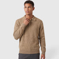 Monvaline | Men's Knitted Acrylic Blend Polo Sweater - Classic Long Sleeve Smart-Casual Jumper