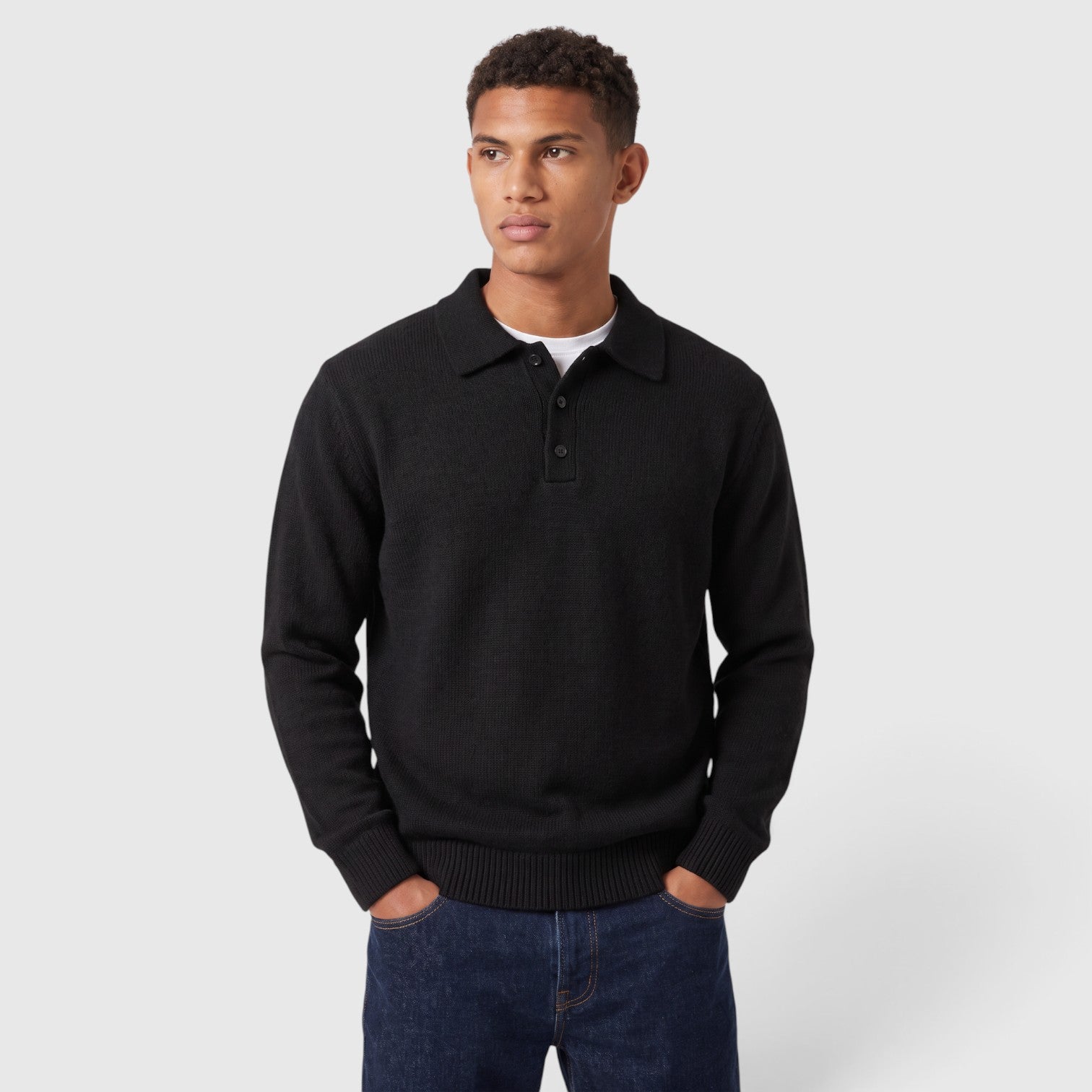 Monvaline | Men's Knitted Acrylic Blend Polo Sweater - Classic Long Sleeve Smart-Casual Jumper