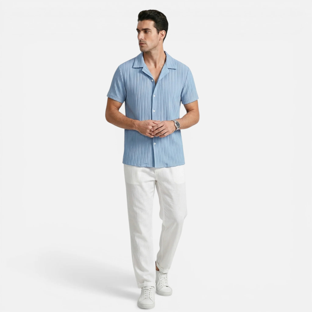 Monvaline | Men’s Linen Blend Co-Ord Set – Comfort Summer Relaxed Fit