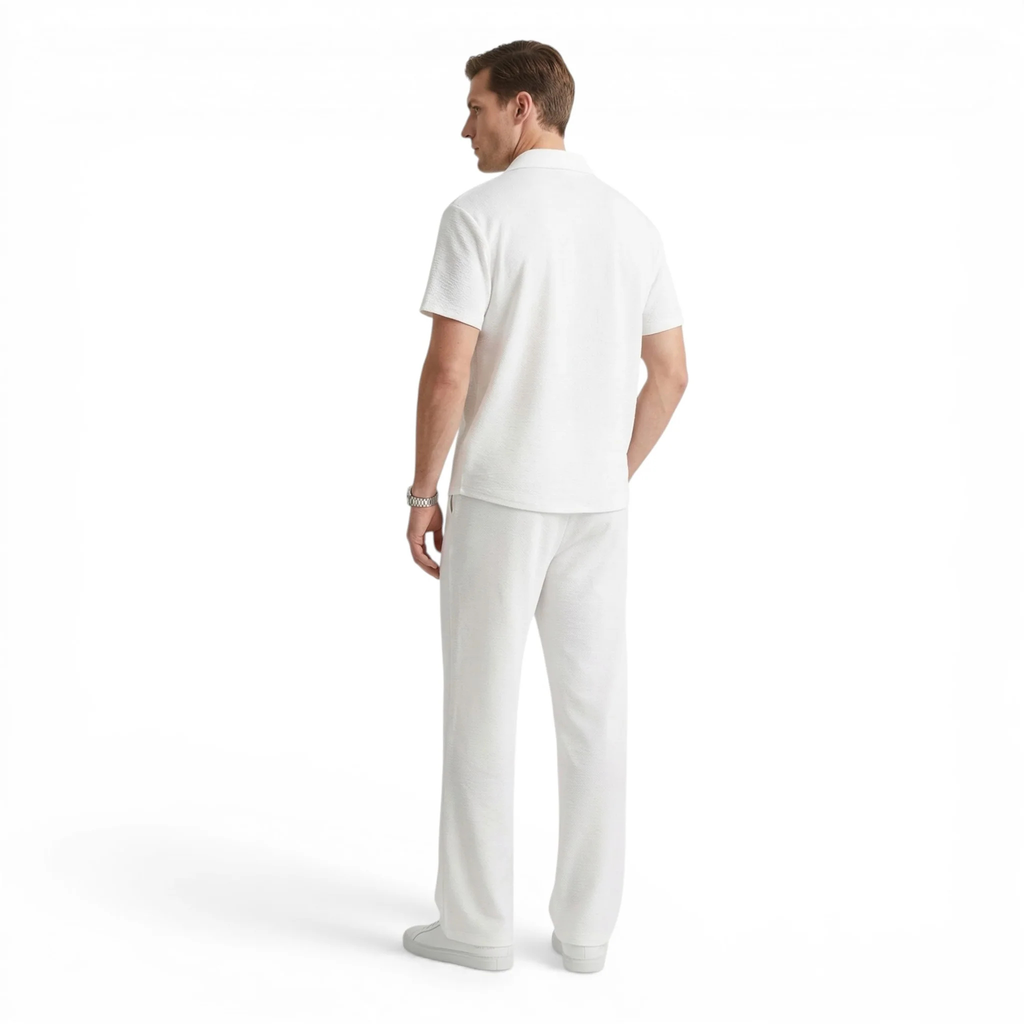 Monvaline | Men’s Cotton Polo & Trousers Set Breathable Summer Classic Fit