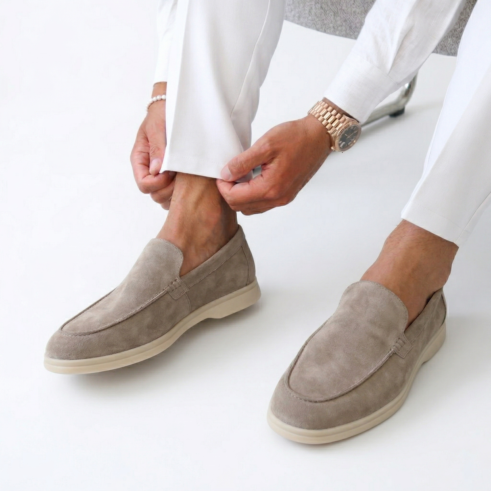Monvaline | Men’s Suede Style Loafers – Old Money Elegance