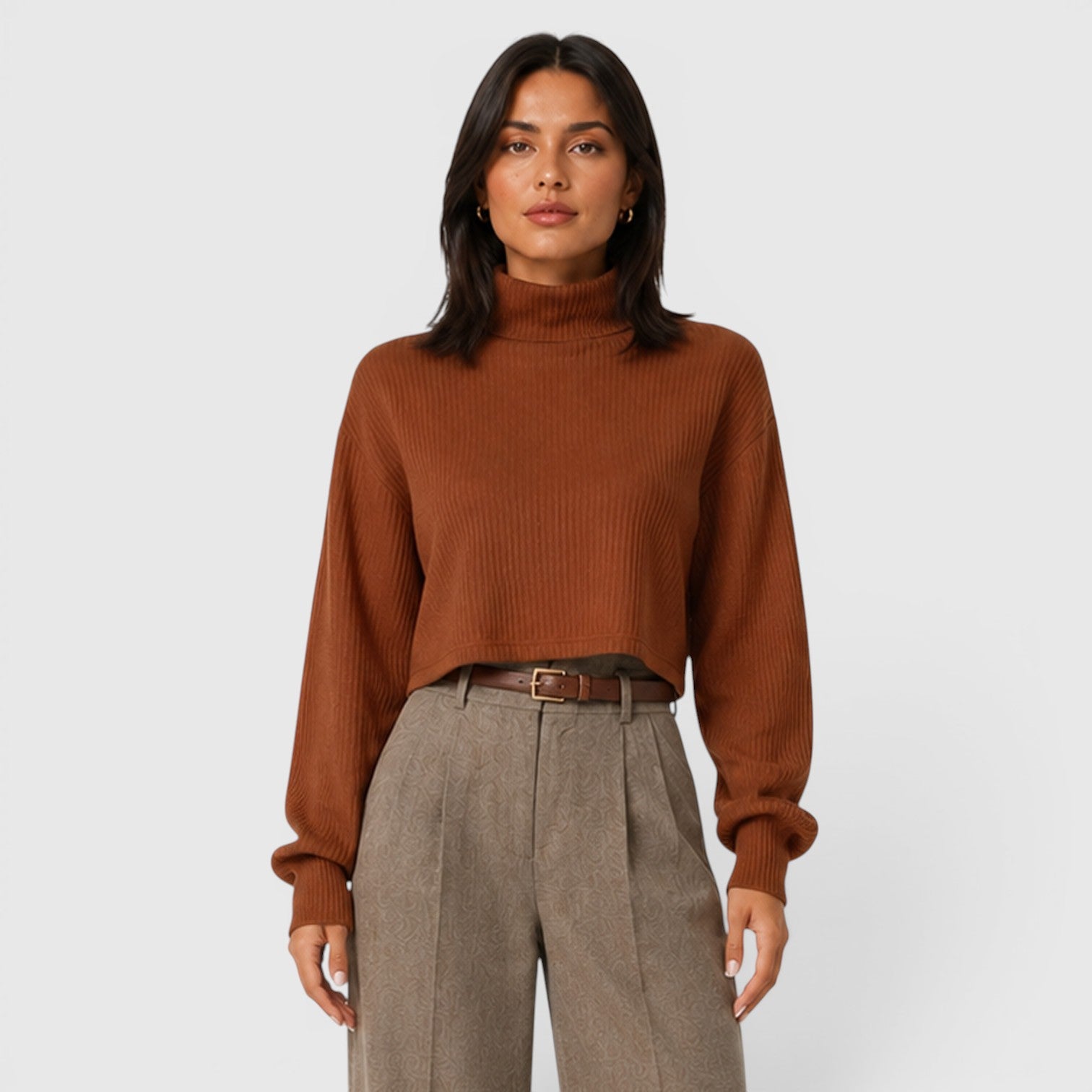 Monvaline | Women's Premium Knit Elegant Roll Neck Jumper