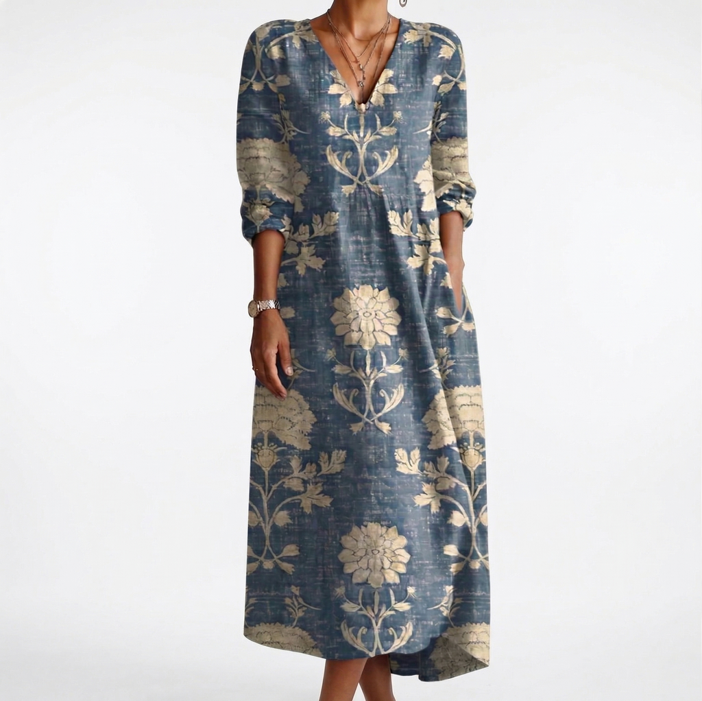 Monvaline | Women’s Linen Blend Dress Breathable Comfort Relaxed Fit Summer