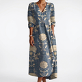 Monvaline | Women’s Linen Blend Dress Breathable Comfort Relaxed Fit Summer