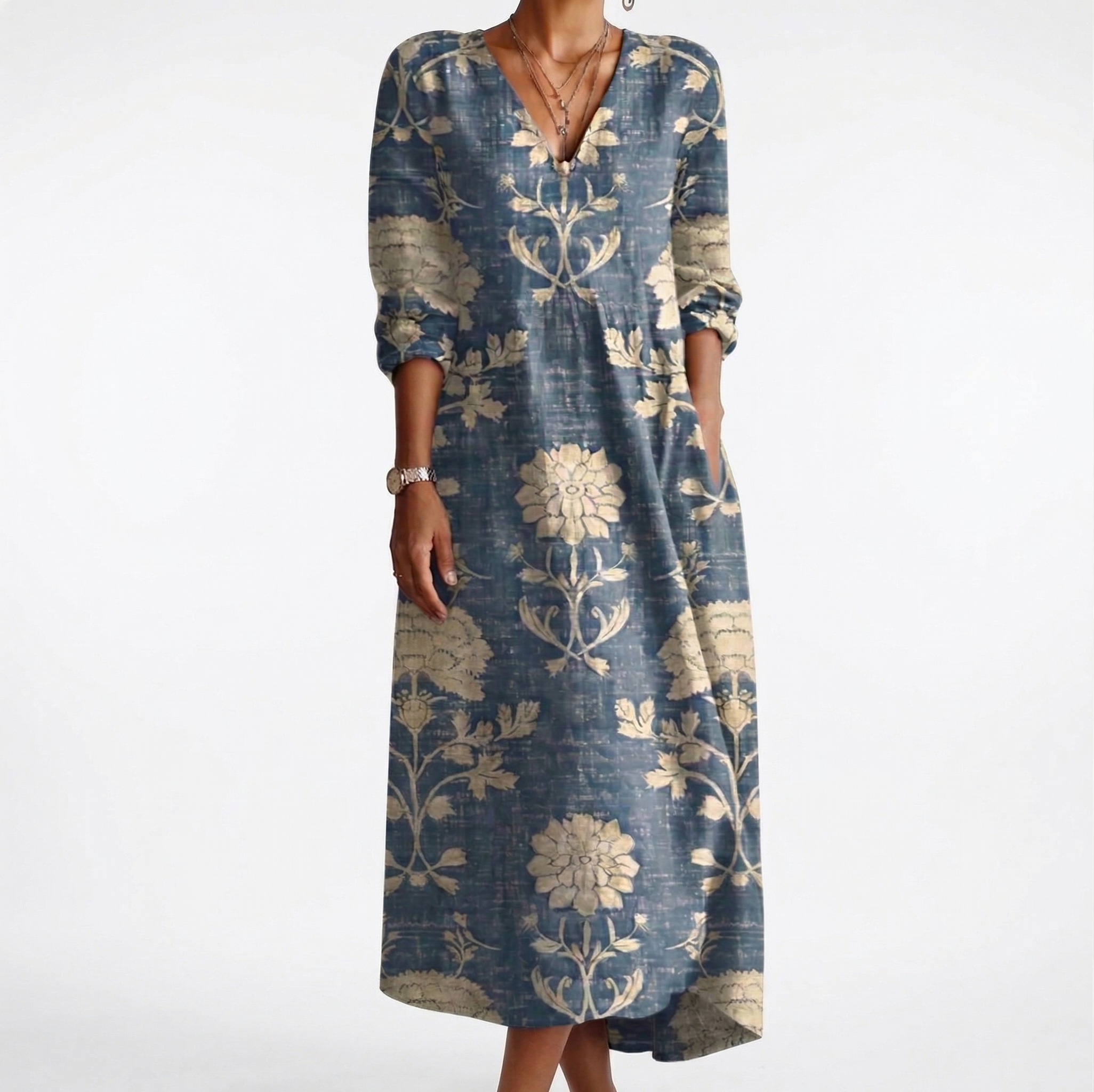Monvaline | Women’s Linen Blend Dress Breathable Comfort Relaxed Fit Summer