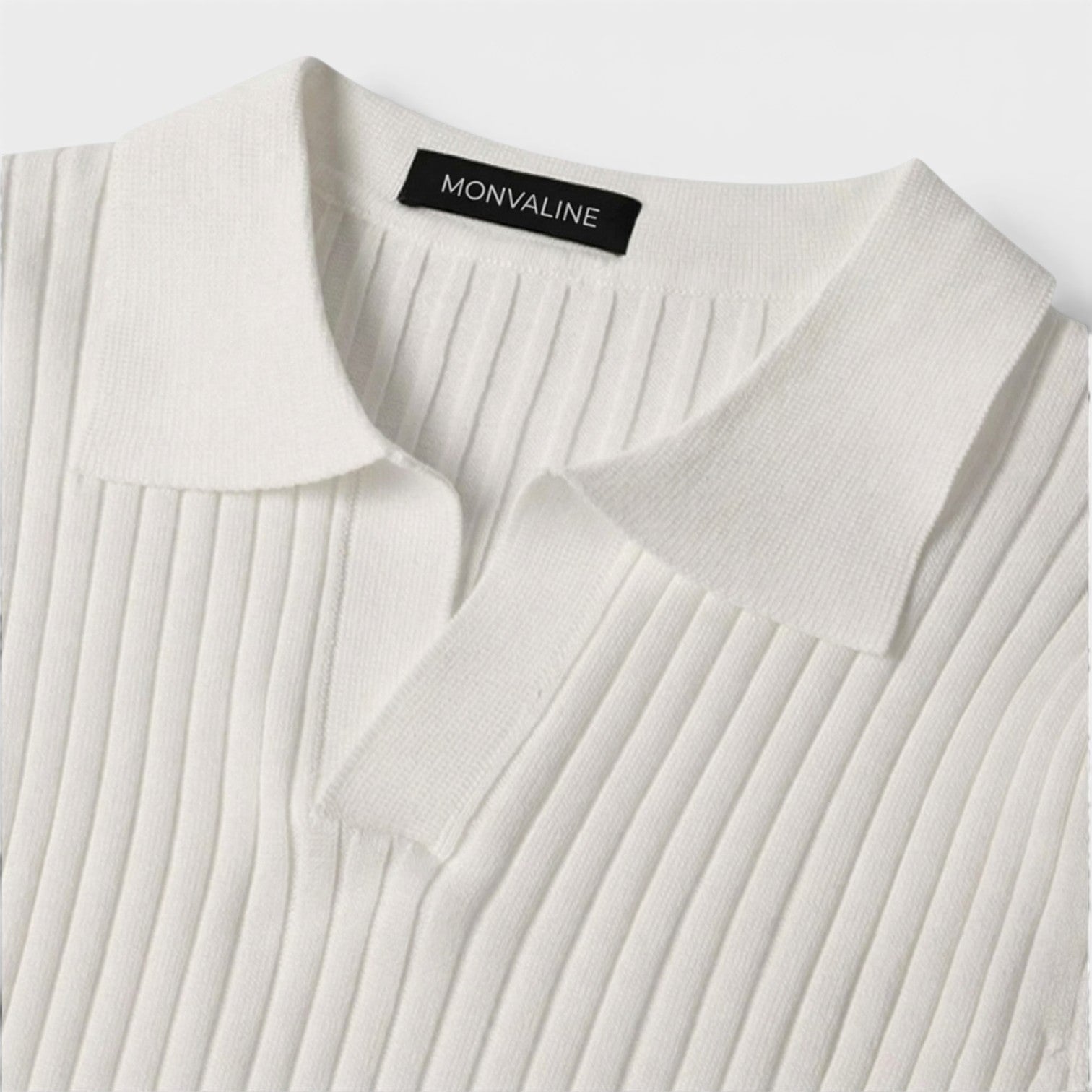 Monvaline | Men’s Slim Fit Knit Polo Shirt Lightweight Summer Casual Wear