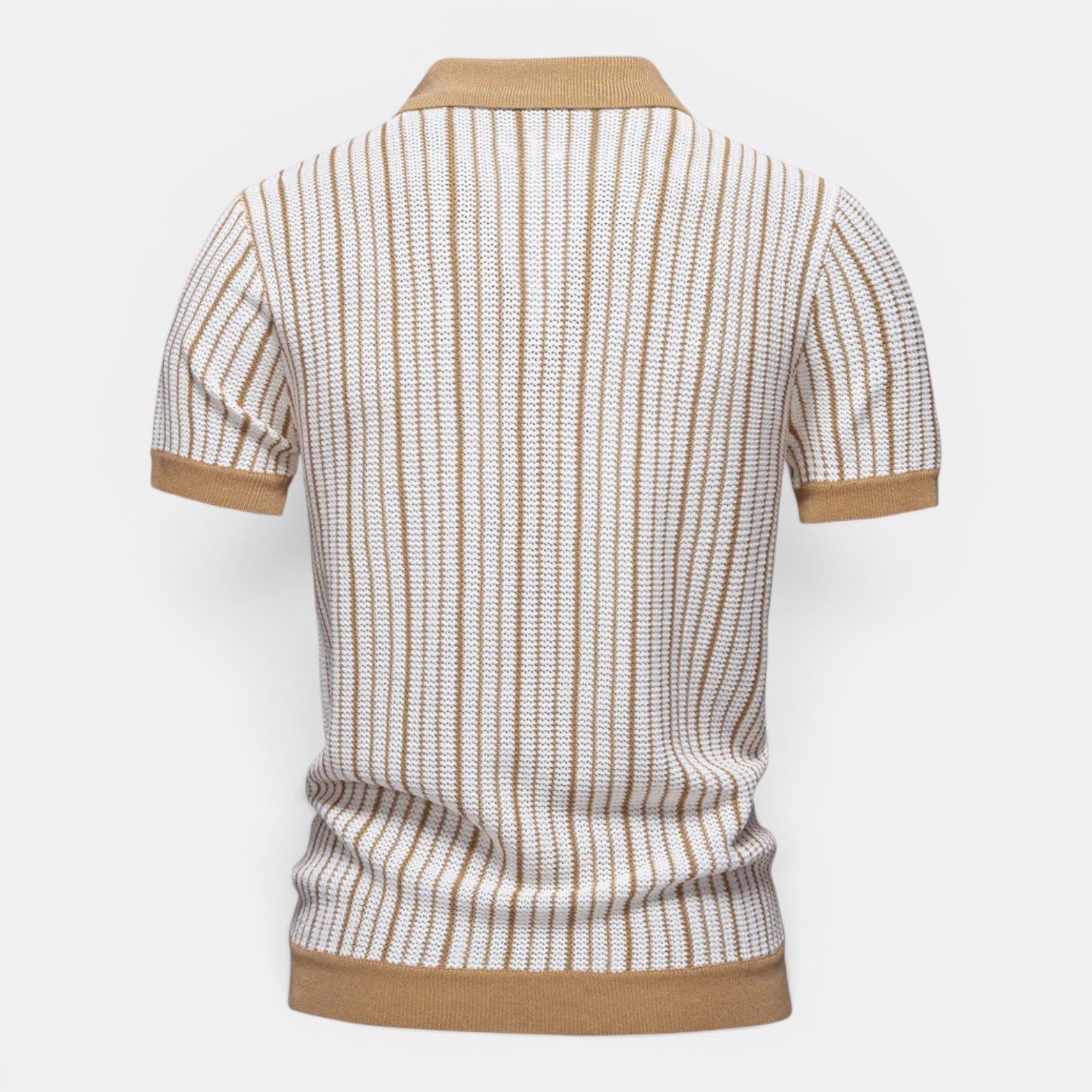 Monvaline | Men's Knitted Striped Shirt Lightweight Summer Relaxed Fit