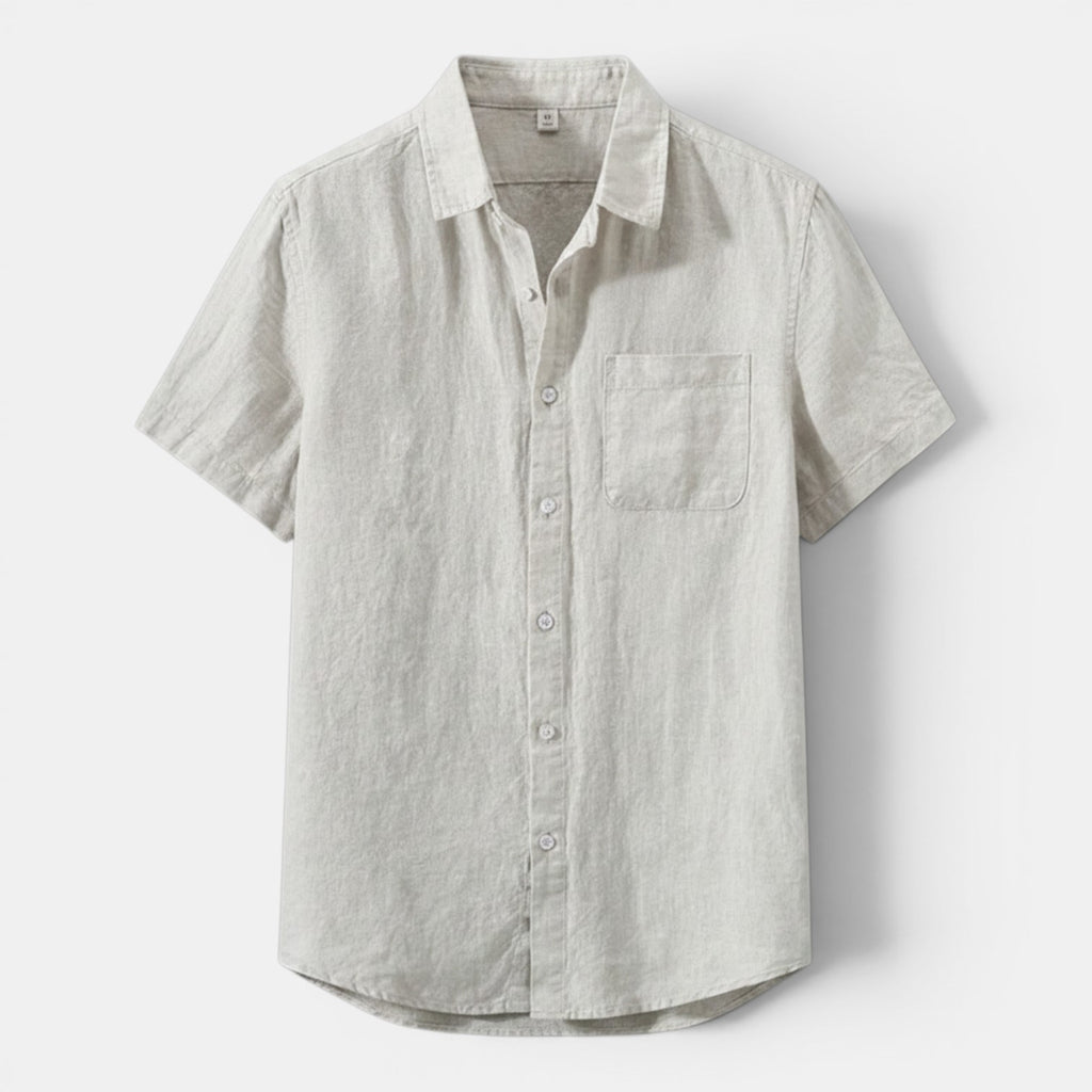 Monvaline | Men’s Linen Shirt for Summer Lightweight Short Sleeve