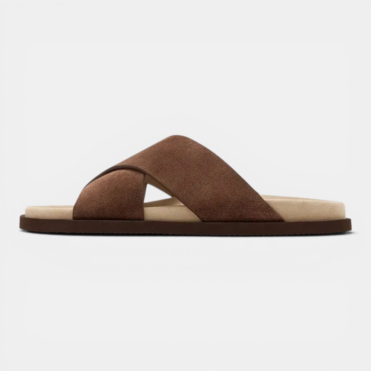Monvaline | Men's Classic Suede Flip Flops Flat Sole Casual Beach Sandals