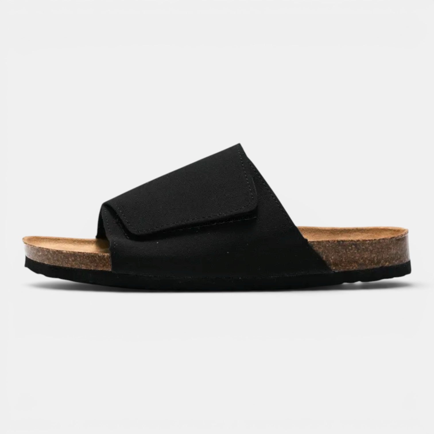Monvaline | Men's PU Leather Cork Sandals Rubber Sole Casual Slides