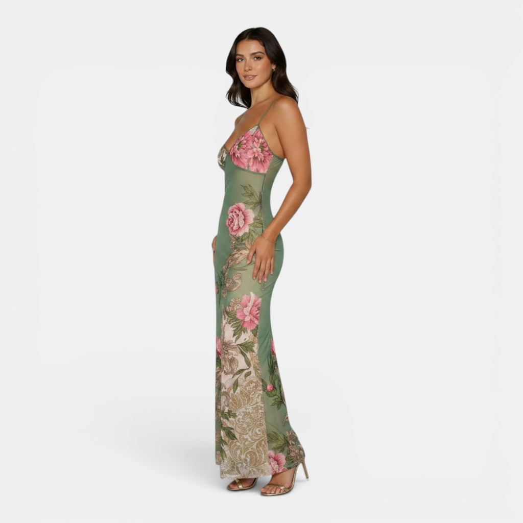 Monvaline | Women's Floral Maxi Dress for Beach Holidays and Summer Travel