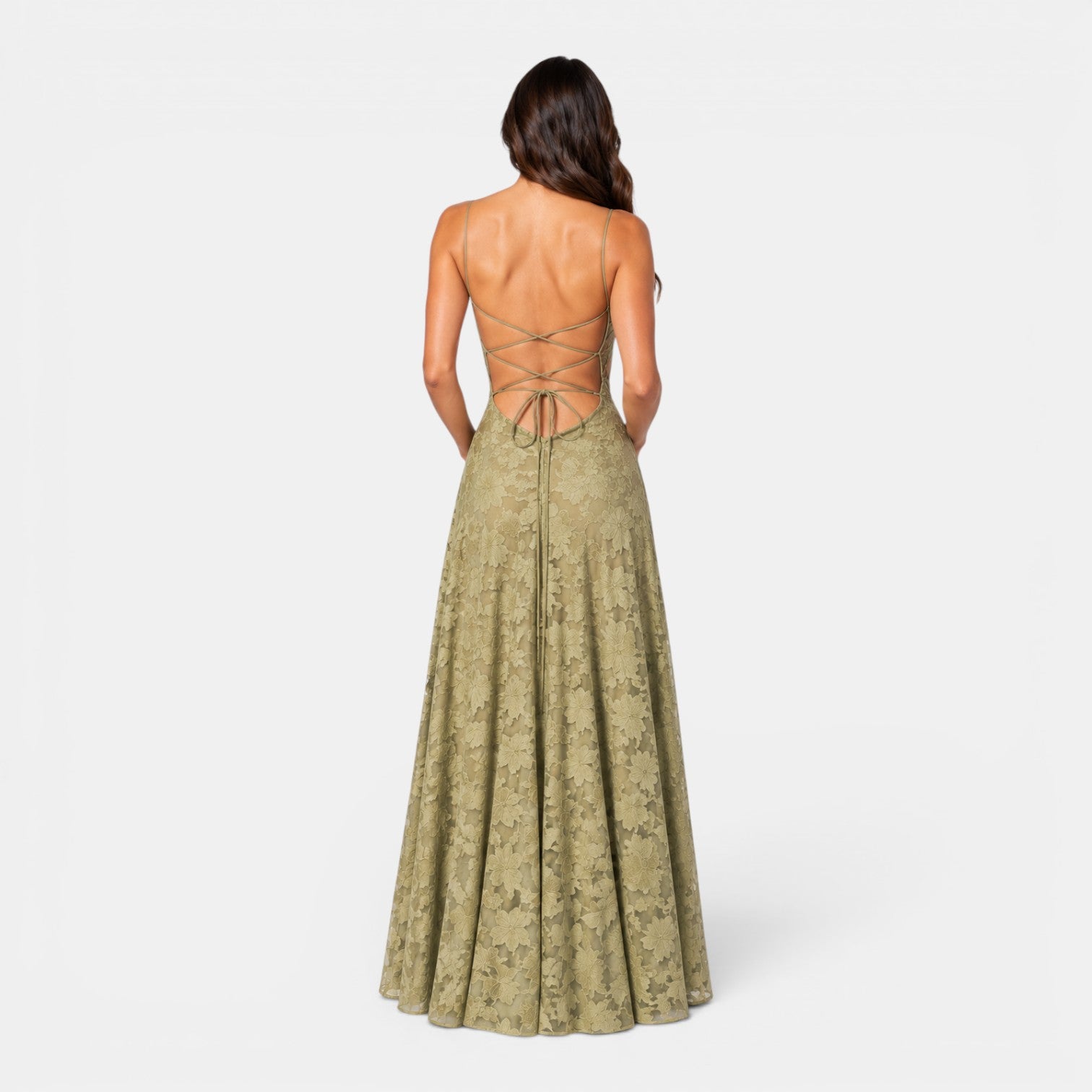 Monvaline | Women's Backless Lace-Up Dress Slim Fit High Waist Sleeveless