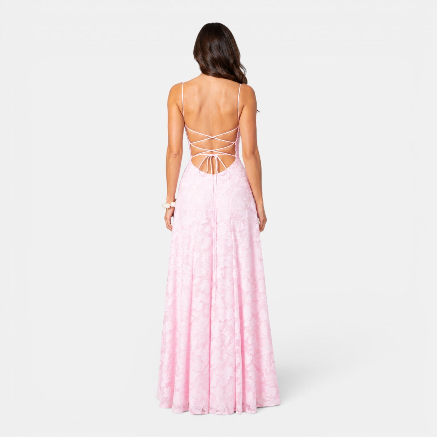 Monvaline | Women's Backless Lace-Up Dress Slim Fit High Waist Sleeveless