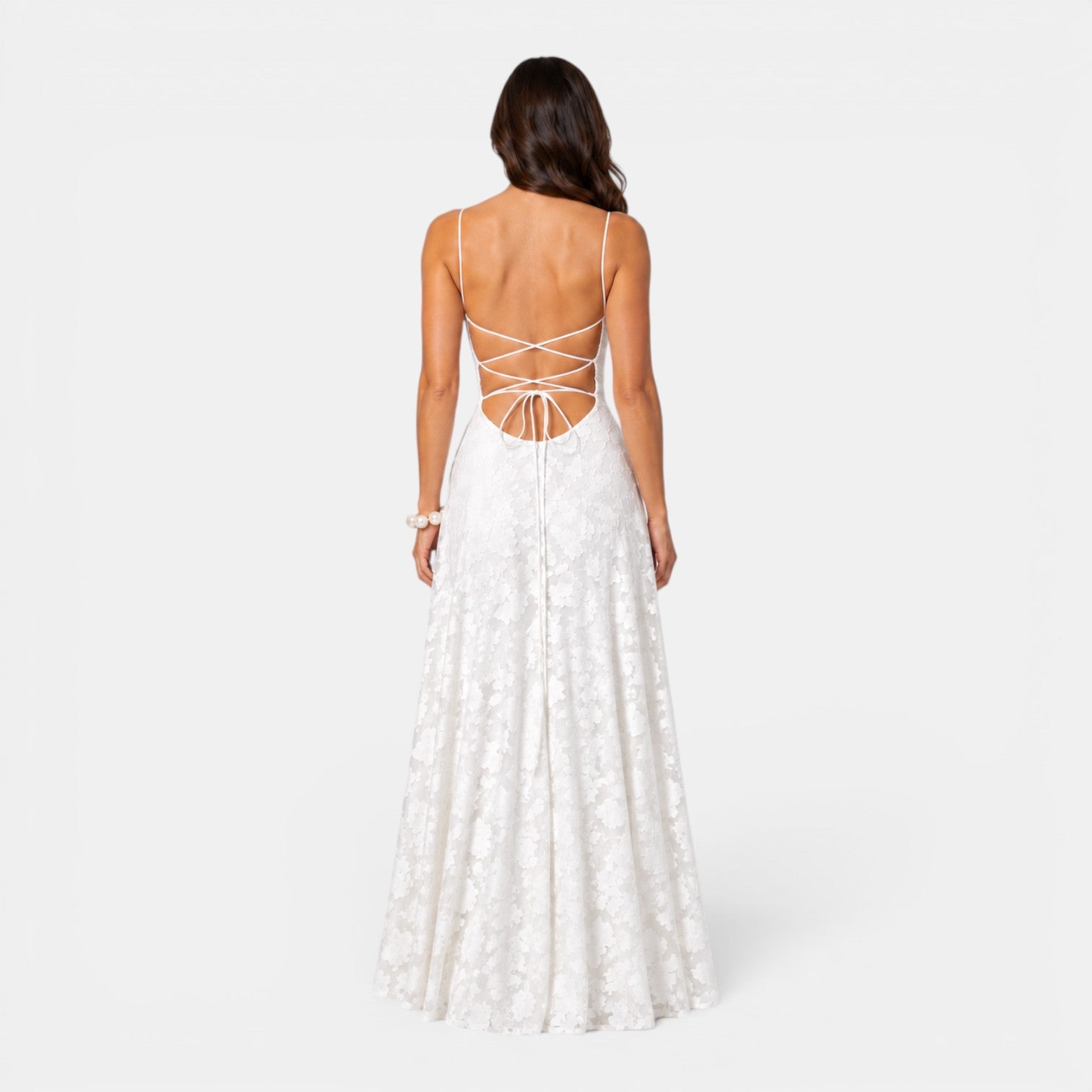 Monvaline | Women's Backless Lace-Up Dress Slim Fit High Waist Sleeveless