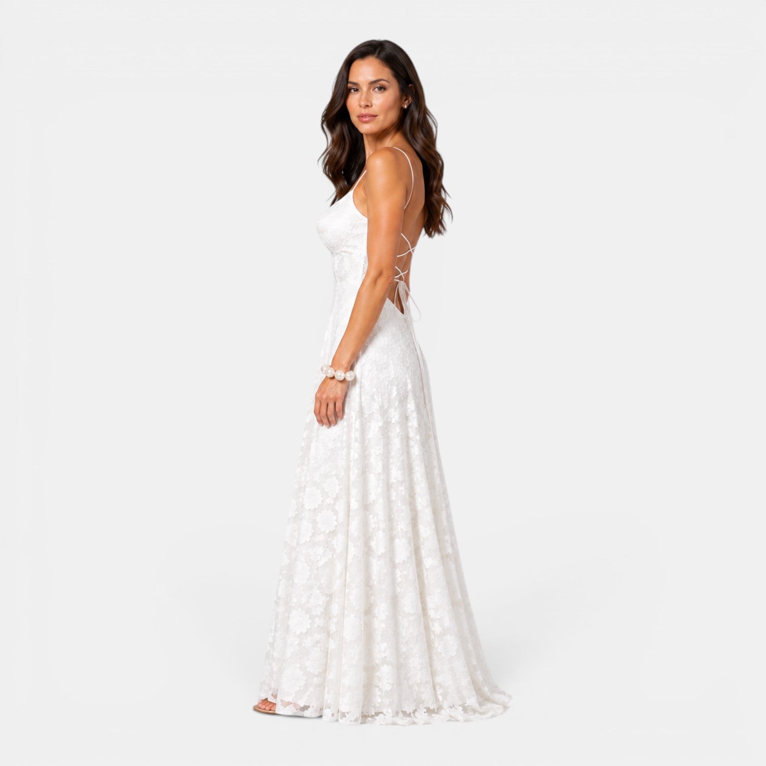 Monvaline | Women's Backless Lace-Up Dress Slim Fit High Waist Sleeveless