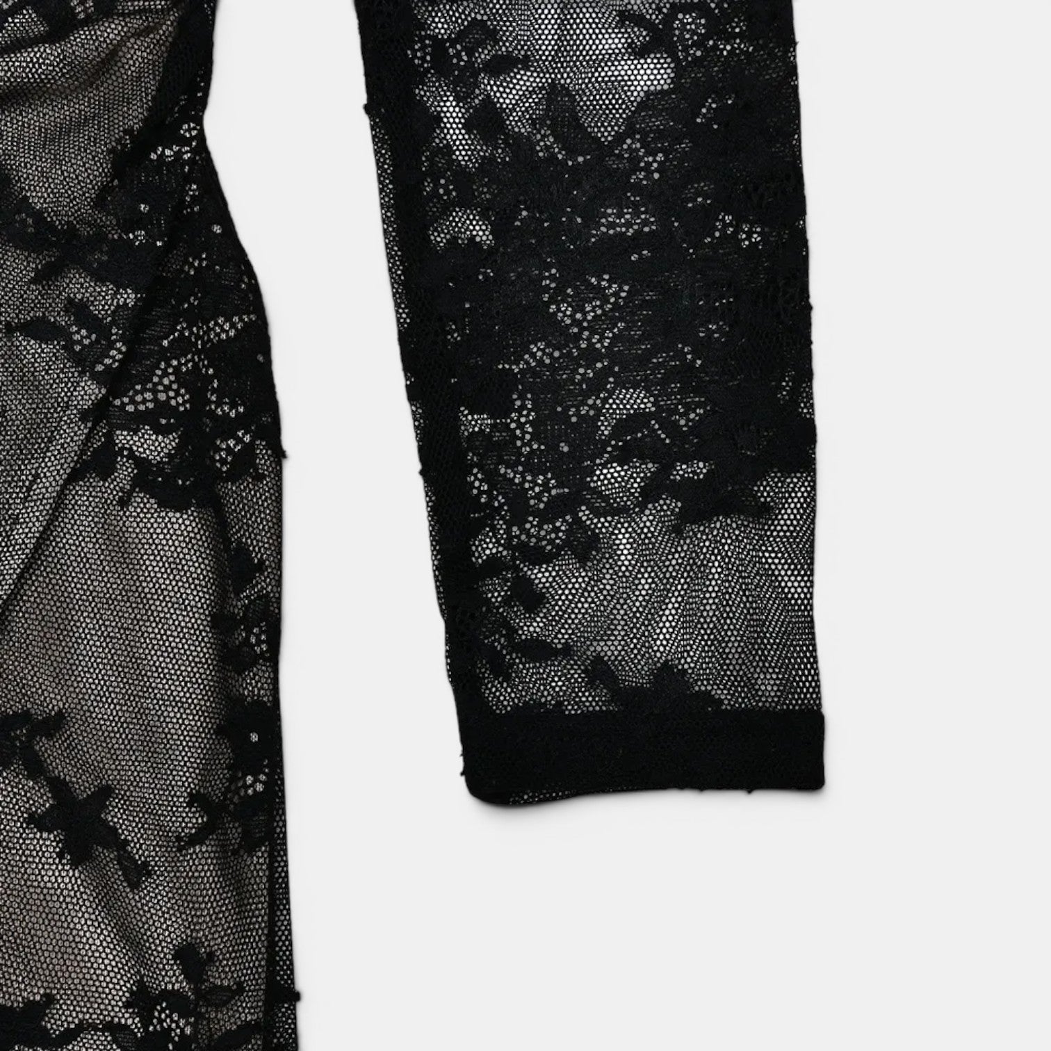 Monvaline | Women’s Black Sheer Maxi Dress – Elegant Lace Side Split