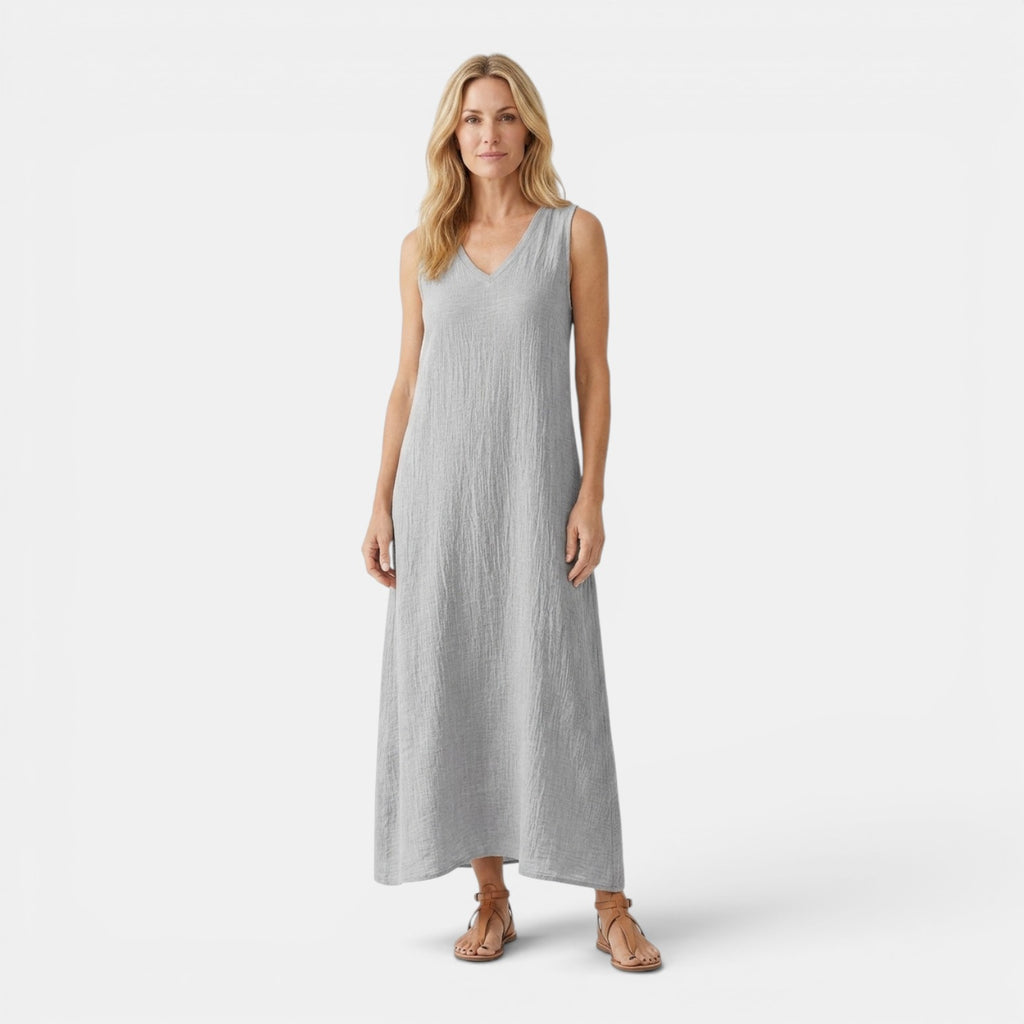 Monvaline | Women’s Breathable Linen Blend Maxi Dress for Travel