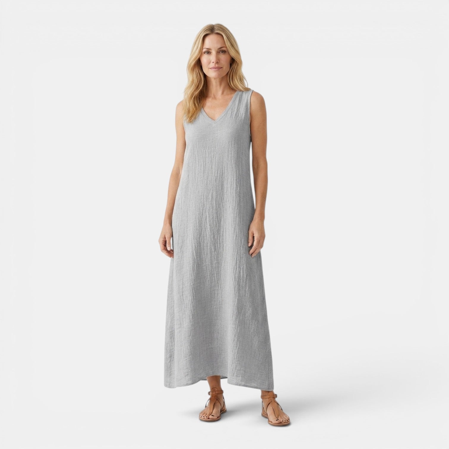 Monvaline | Women’s Breathable Linen Blend Maxi Dress for Travel