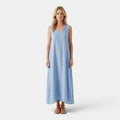 Monvaline | Women’s Breathable Linen Blend Maxi Dress for Travel