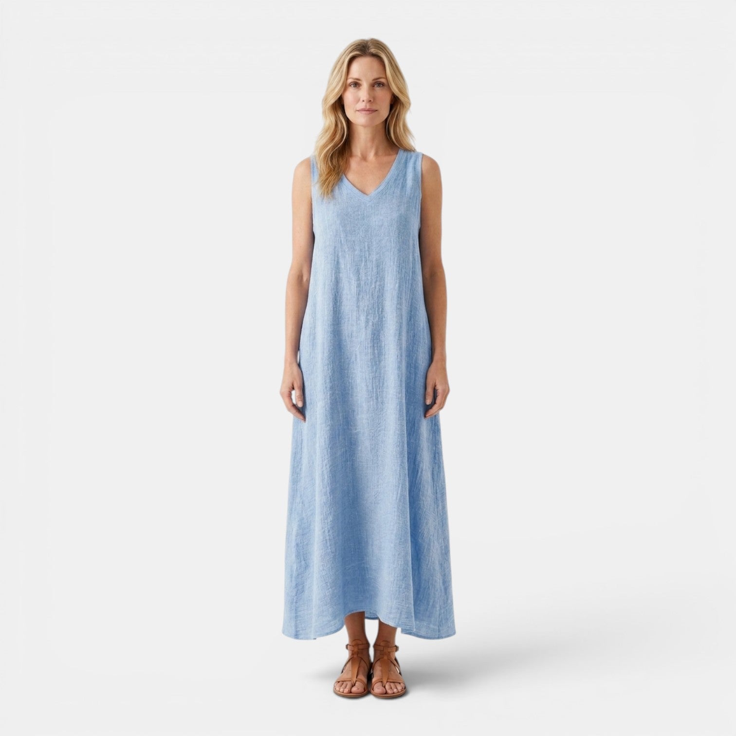 Monvaline | Women’s Breathable Linen Blend Maxi Dress for Travel