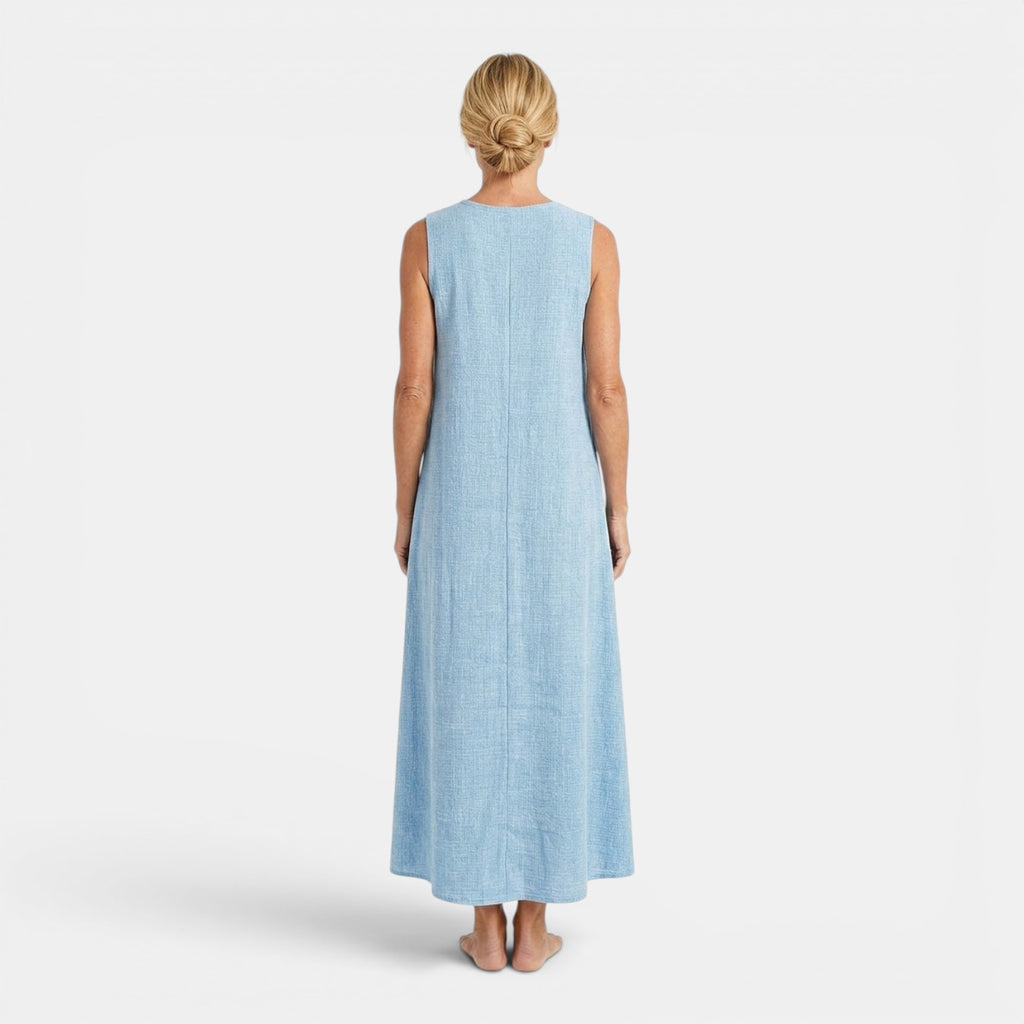 Monvaline | Women’s Breathable Linen Blend Maxi Dress for Travel