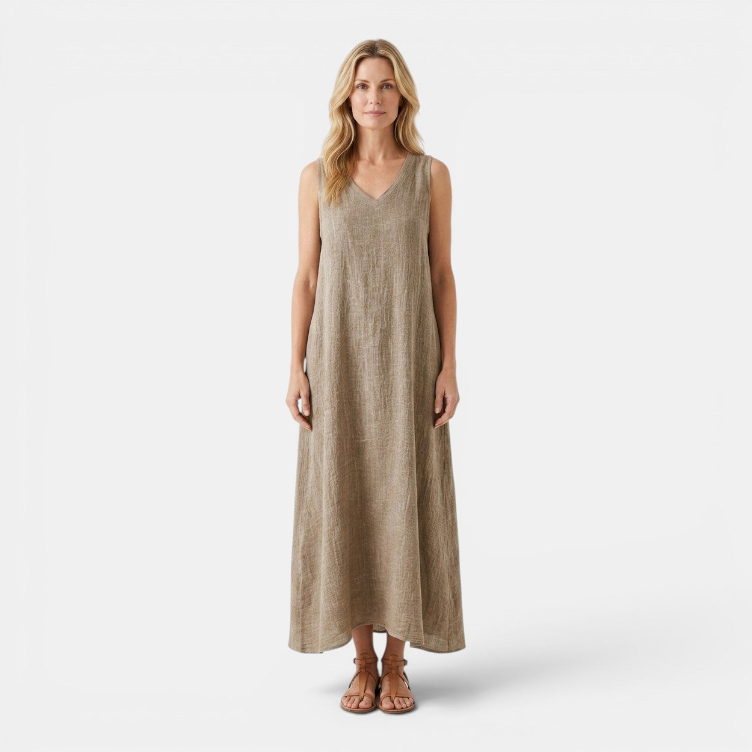 Monvaline | Women’s Breathable Linen Blend Maxi Dress for Travel